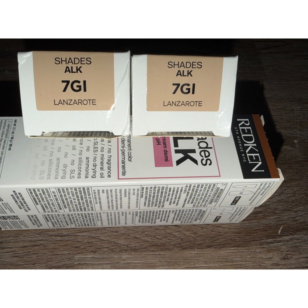 Redken Shades EQ ALK 7GI Lanzarote Gold Iridescent Demi Permanent color lot of 2